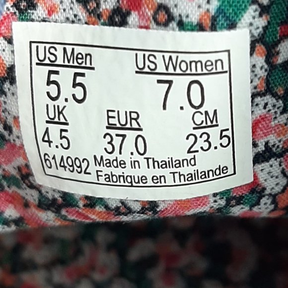 Vans Authentic Unisex Canvas Lace Up Low Top Floral Chambray Blue Size 7 - Picture 11 of 11